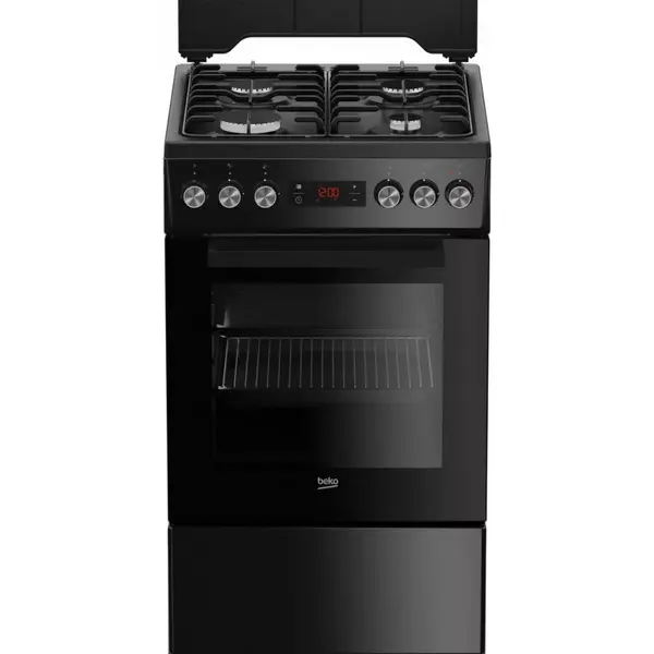 Beko Aragaz electric pe gaz Beko FSE52321DBD, 4 arzatoare, 55 litri, 50 cm, Negru