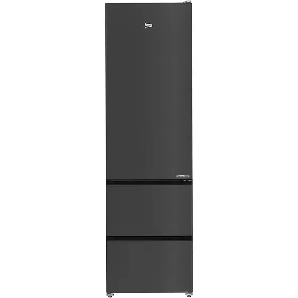 Beko Combina frigorifica BEKO B5RGNA355HXBR, No Frost, 351 L, Clasa D, H 203.5 cm, HarvestFresh DARK INOX