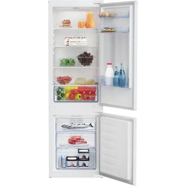 Beko Combina frigorifica incorporabila Beko BCHA275K41SN, 262L, Clasa E, H 177.5 cm, Alb