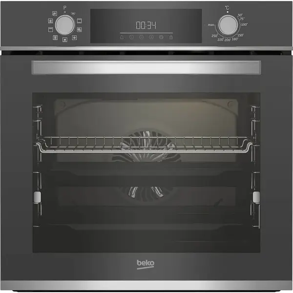 Beko Cuptor incorporabil Beko BBIM13300ZGCSE, Electric, 72 l, Autocuratare catalitica, AEROperfect, SoftClose door, Rafturi telescopice, 3D Cooking, SteamShine Cleaning, Argintiu