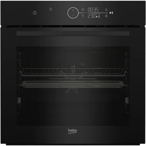 Beko Cuptor incorporabil Beko BCBIE17300KSB, Electric, 72 l, AirFry, Autocuratare hidrolitica, Gatire 3D, Inchidere Amortizata, Grill, Rafturi telescopice, Booster, Clasa A+, Sticla neagra