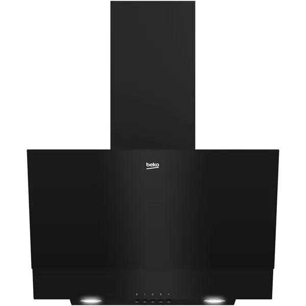 Beko Hota incorporabila decorativa Beko BHCA62422BBH, Putere de absorbtie 400 mc/h, Afisaj electronic, Iluminare LED, Touch Control, 59.5 cm, Negru Sticla