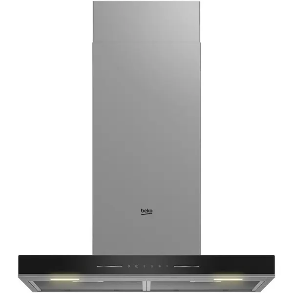Beko Hota incorporabila decorativa Beko BHCB66641BBHS, Putere de absorbtie 710 mc/h, Senzor de temperatura, Lumina ajustabila, Electronic Touchcontrol, Avertizare curatare/inlocuire filtru, Panou sticla, Negru