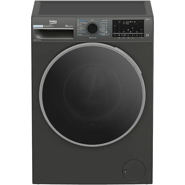 Beko Masina de spalat rufe Beko B5WFU69415MB2ES, Clasa A, 9 kg, 1400 RPM, 15 programe, XL Door, Child Lock, Manhattan Grey