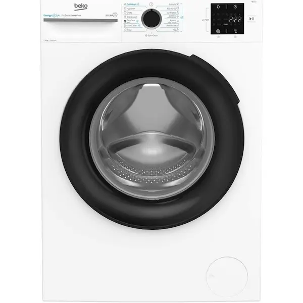 Beko Masina de spalat rufe Beko BM3WFSU38413WB, 8 Kg, 1400 RPM, Clasa A, SteamCure, Recycled Tub, ProSmart Inverter Motor, AddXtra, WaterMode, ColdWash, Alb