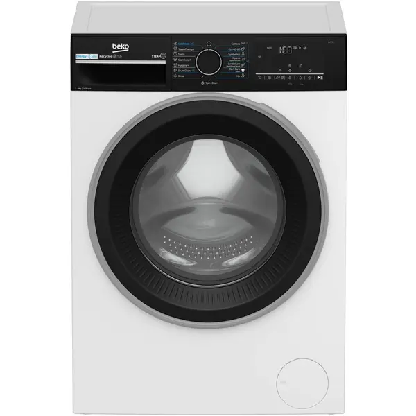Beko Masina de spalat rufe Beko BM3WFU48415WBPB, Clasa A, EnergySpin, SteamCure, 8 kg, 1400rpm, Alb-Negru
