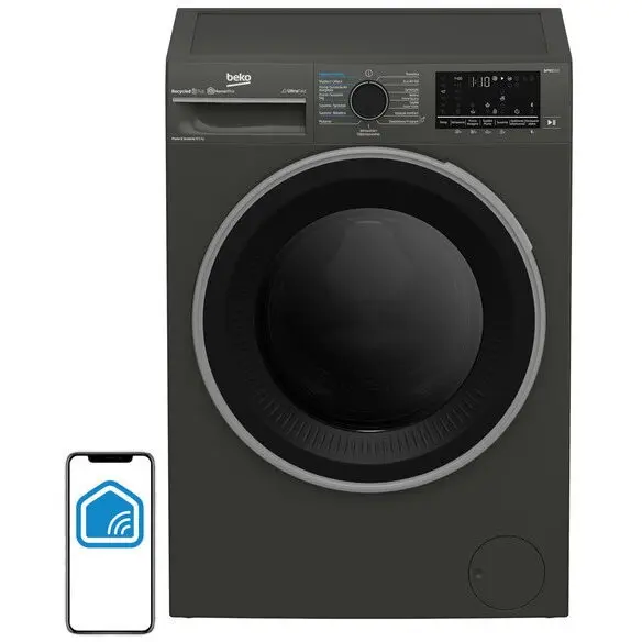 Beko Masina de spalat rufe cu uscator Beko B5DFT584427MPB, 8kg spalare, 5kg uscare, 1400 rpm, clasa D, 53.8x60x84.5cm, Gri