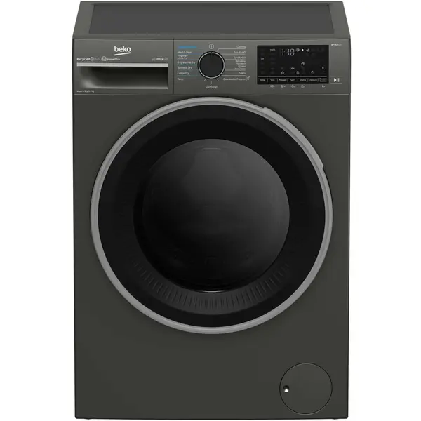 Beko Masina de spalat rufe cu uscator Beko B5DFT59442M, Spalare 9 kg, Uscare 6 kg, 1400 RPM, Clasa A, HygieneTherapy, SteamCure, HomeWhiz, ProSmart Inverter Motor, AddXtra, Gri