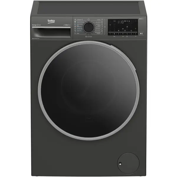 Beko Masina de spalat rufe cu uscator Beko B7DFT68442MES, Clasa D, SteamCure, 8/5 kg, 1400rpm, HomeWhiz, Gri