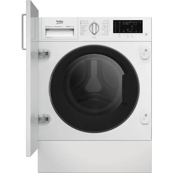 Beko Masina de spalat rufe incorporabila cu uscator Beko B5DBT68547W, Clasa D, SteamCure, 8/5 kg, 1400rpm, Alb