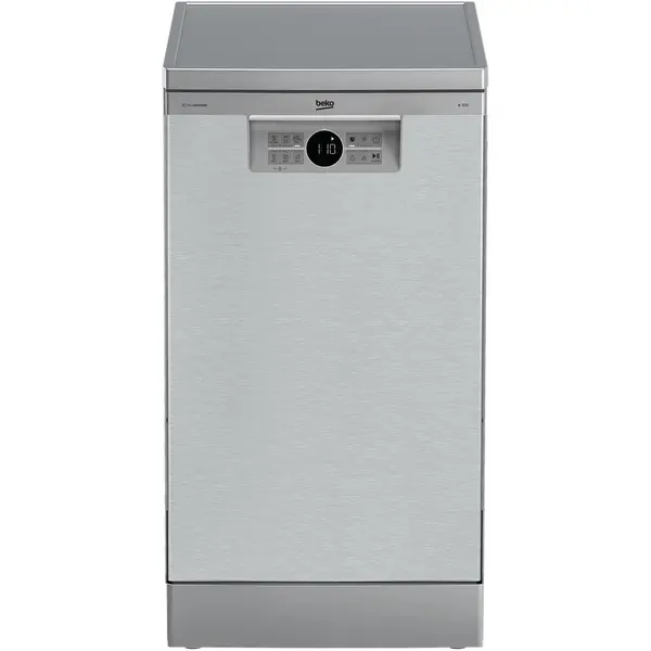 Beko Masina de spalat vase Beko BDFS26020XQ, 10 seturi, 6 programe, Clasa E, Motor ProSmart Inverter, Hygiene Intense, Fast+, 45 cm, Inox