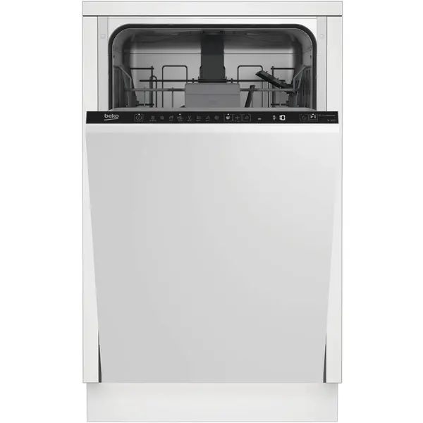 Beko Masina de spalat vase incorporabila Beko BDIS38020Q, 10 seturi, 8 programe, Clasa E, AquaIntense, Motor ProSmart Inverter, All in 1, Hygiene Intense, Mini 30, 45 cm, Alba