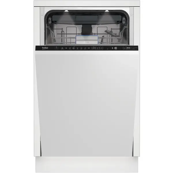 Beko Masina de spalat vase incorporabila Beko BDIS38050Q, 10 seturi, 6 programe, 45 cm, Clasa B, AquaIntense, Fast+, Alb