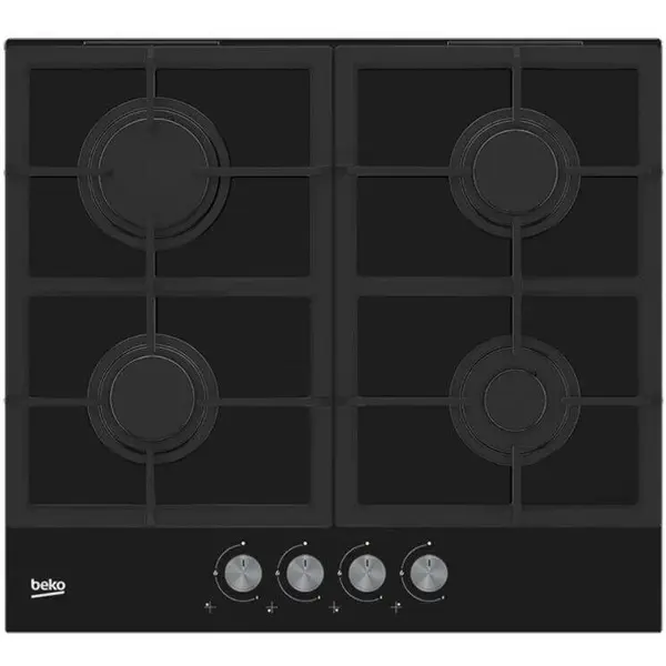 Beko Plita Beko HILG 642C5 SB Gaz, 4 Zone, Negru