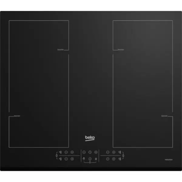 Beko Plita cu inductie Beko HII64206F2MT, Incorporabila, 4 zone, 7200 W, Sticla, Negru