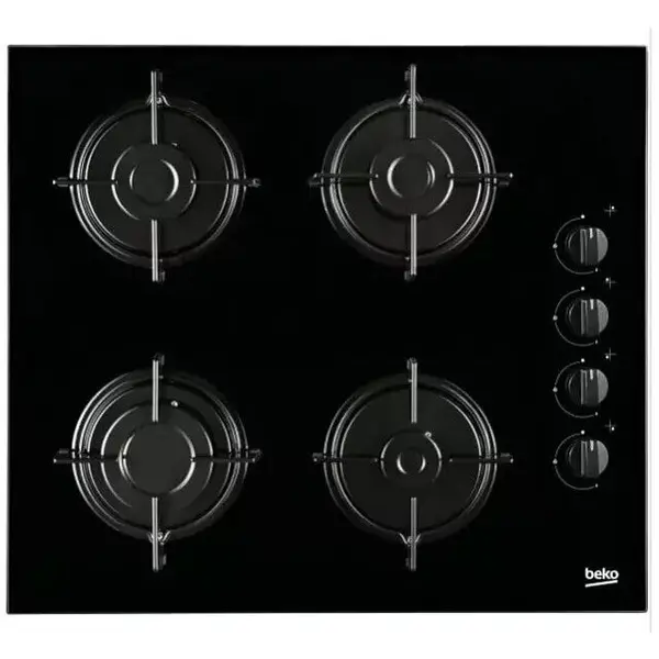 Beko Plita Incorporabila Beko HILG 64120 S, Gaz, 4 Zone, 60 cm, Negru