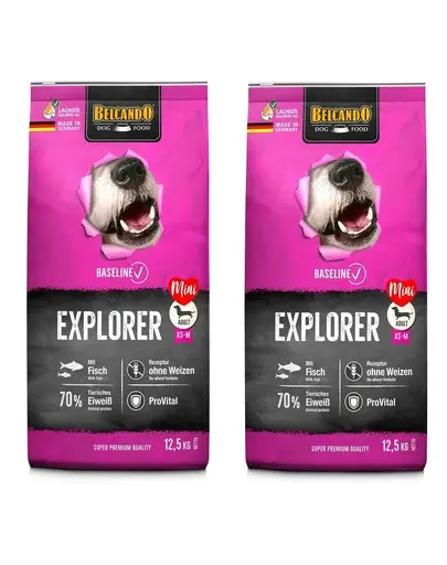 BELCANDO Baseline Explorer 2 x 12,5 kg hrana caini adulti talie mica, medie