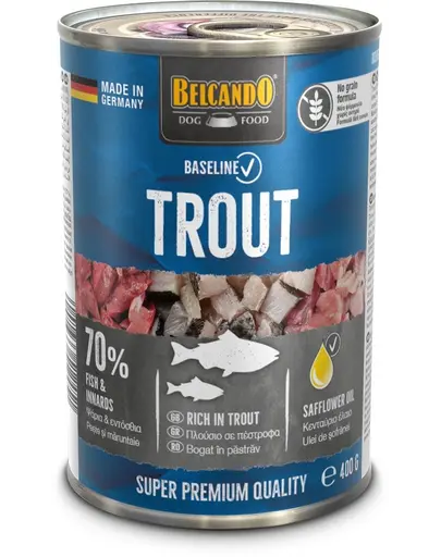 BELCANDO Baseline hrana cu pastrav pentru caini 400g