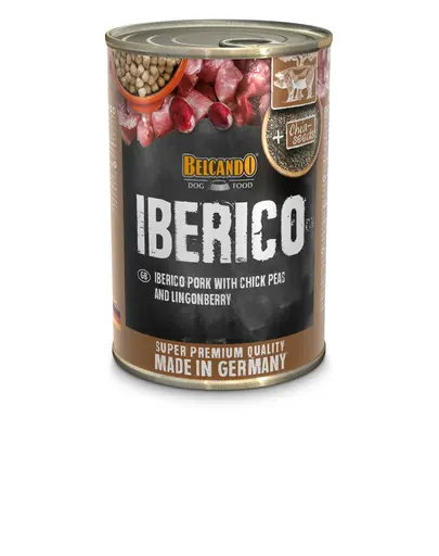 BELCANDO Super Premium hrana umeda pentru caini, porc iberic cu naut si merisoare de munte, 400 g