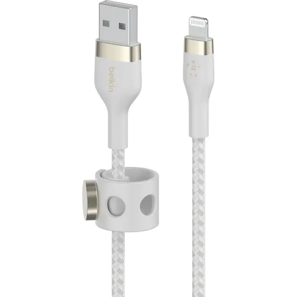 Belkin Belkin BOOST CHARGE PRO Flex USB-A to LTG, Braided Silicone Cable - 3M - White