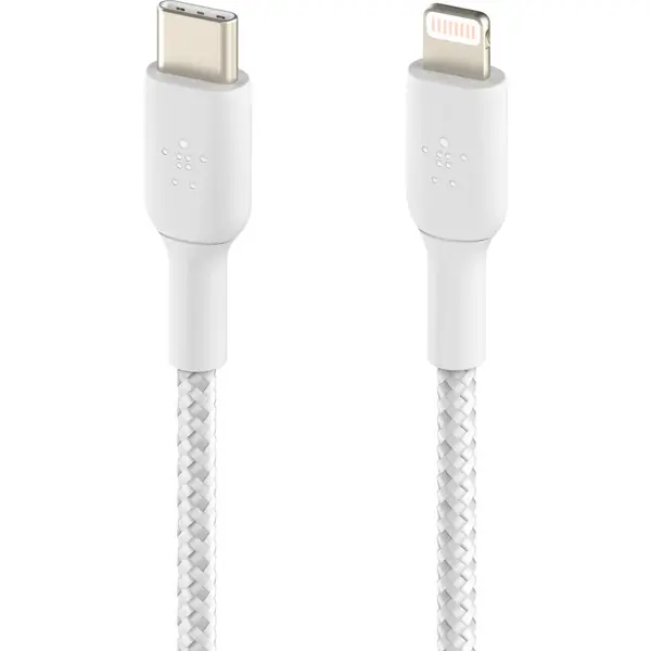 Belkin Belkin BOOST CHARGE USB-C to Lightning Cable, Braided - 2M - White