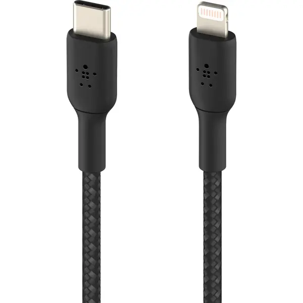 Belkin Belkin BOOST CHARGE USB-C to Lightning Cable, Braided - 1M - Black