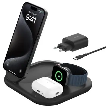 Belkin Belkin BOOSTCHARGE Qi2 15w Magnetic 3in1 Stand - Black