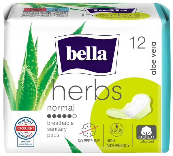 Bella Herbs Absorbante feminine Aloe, 12 buc