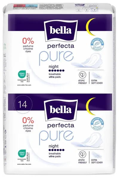 Bella Perfecta Absorbante de noapte Pure, 14 buc