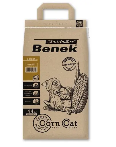 BENEK Super Corn Cat Golden 7 l Asternut igienic din porumb pentru litiera 4,4 kg