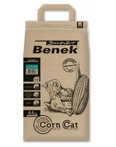 BENEK Super Corn Cat Ultra Asternut din porumb pentru litiera, briza marii 7 l