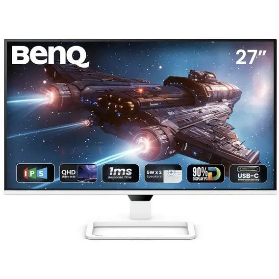benq Monitor Gaming IPS LED BenQ 27 EW270Q, QHD (2560 x 1440), HDMI, DisplayPort, Boxe, 200 Hz, 1 ms (Alb)