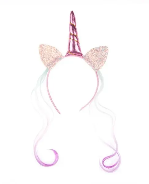 Bentita copii cu urechi glitter si corn unicorn
