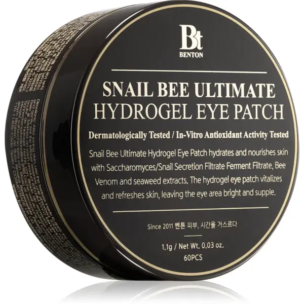 Benton Snail Bee masca hidrogel pentru ochi împotriva ridurilor și a cearcănelor întunecate 60 buc