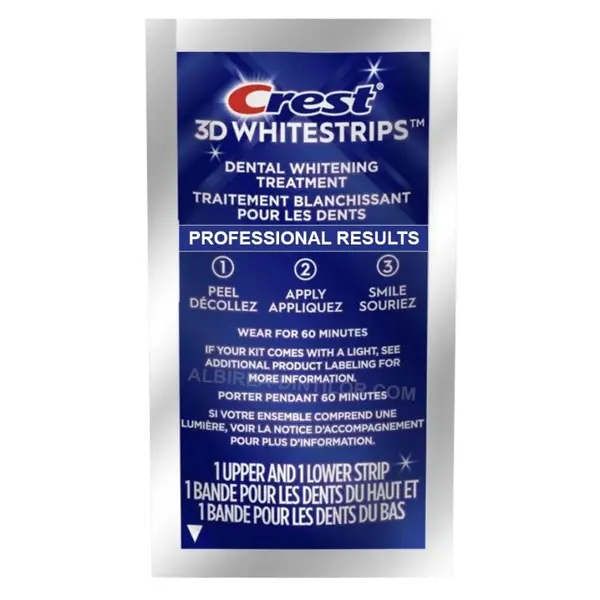 Benzi Albirea Dintilor, Crest, 3D White, Professional Results, 10% Concentratie, Tratament 1 zi, 30 min, Nivel Albire 12, 1x pli