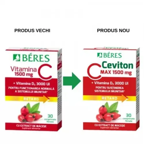 Beres Ceviton C max 1500mg+D3 3000UI x 30 compr.film. Zephyr Labs