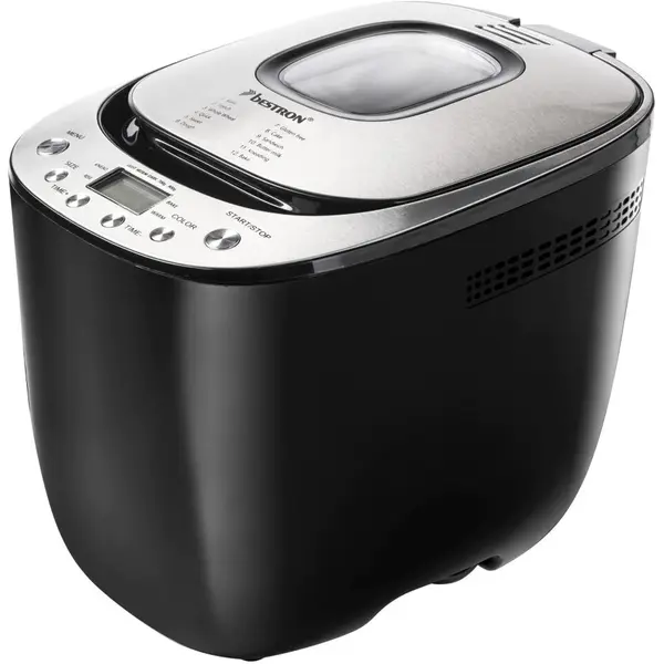 Bestron Masina de facut paine Bestron ABM3000B, 550W, 12 programe, afisaj LCD, cronometru digital de 13 ore, Negru