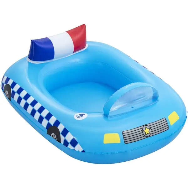 Bestway Barca gonflabila pentru copii Bestway, Funspeakers, masina de politie cu difuzor integrat, 99 x 79 cm