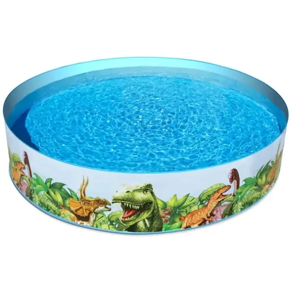 Bestway Piscina Bestway Dinosaur 55022, supraterana, rotunda, fara cadru, 183 x 38 cm, pentru copii