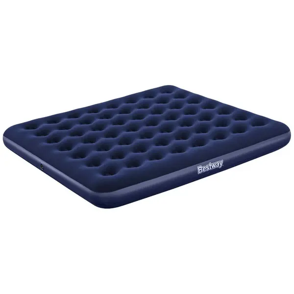 Bestway Saltea gonflabila Bestway Flocked Air Bed, 203x183x22cm, pentru camping, 2 persoane, albastru