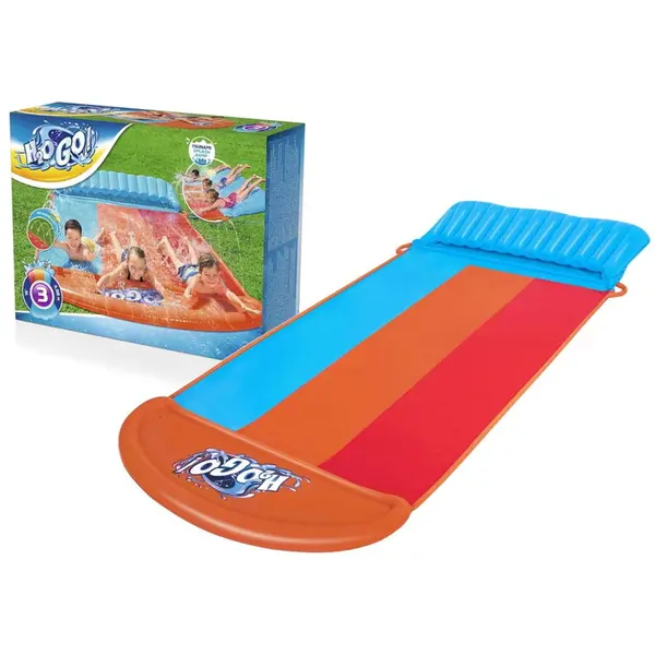 Bestway Tobogan de apa Bestway H2OGO Tsunami Splash, Triplu, 4.88 m x 2.14 m, Multicolor