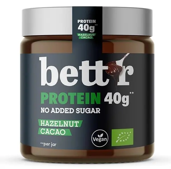 Bett'r cremă bio proteică pentru aplicare, alune și cacao, 250 g