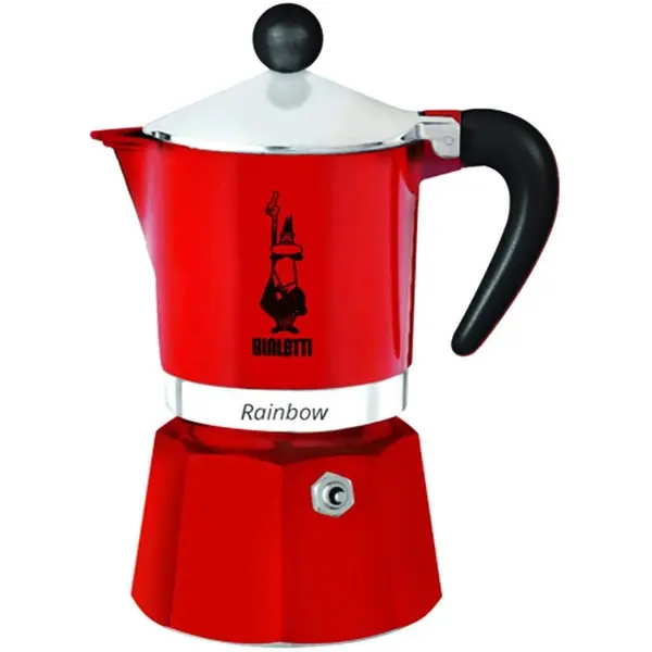 Bialetti Espressor Bialetti Rainbow, capacitate 150 ml, pentru 3 cesti, Rosu
