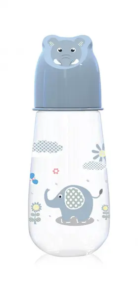 Biberon Animals 125 ml capac decorat 0 luni+ Moonlight Blue