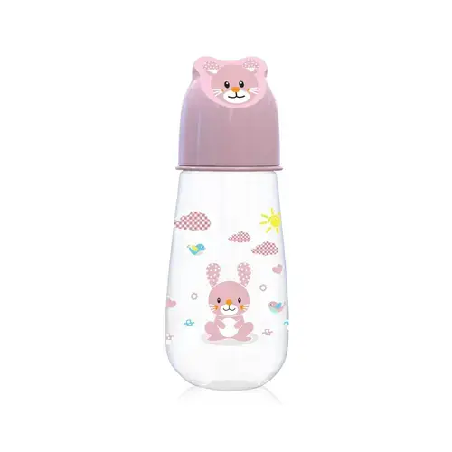 Biberon Animals Lorelli, 125 ml, capac decorat, 0 luni+, Blush Pink