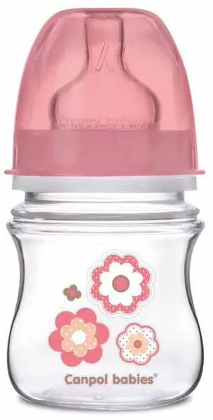 Biberon anticolici Canpol - Newborn Baby, 120 ml, roz