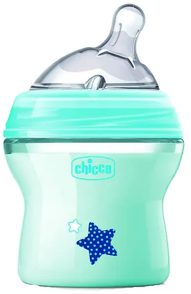 Biberon Chicco Natural Feeling - Cu suzetă din silicon, 150 ml, pentru băieți, sortiment