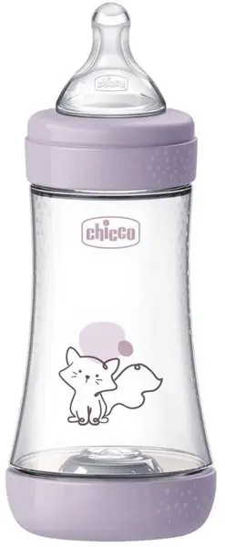 Biberon Chicco Perfect 5 - debit mediu, 240 ml, 3+ luni, roz