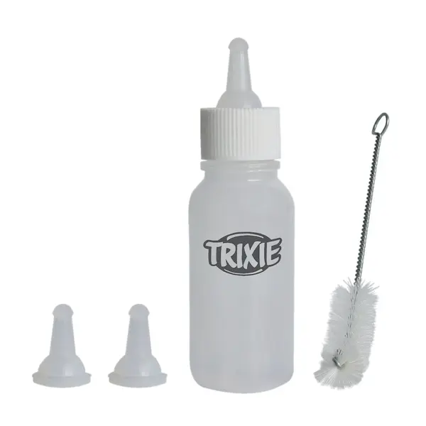 Biberon Cu 3 Tetine Si Perie Curatare, Pentru Pisici, 57 ml
