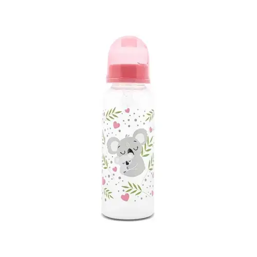 Biberon cu capac Lorelli Shell Pink, 0 luni+, 250 ml